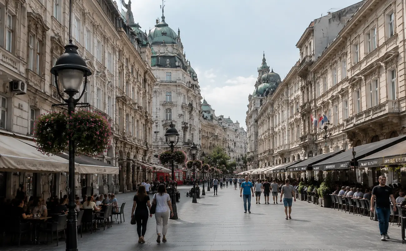 Belgrad'ın ana yaya caddesi Knez Mihailova