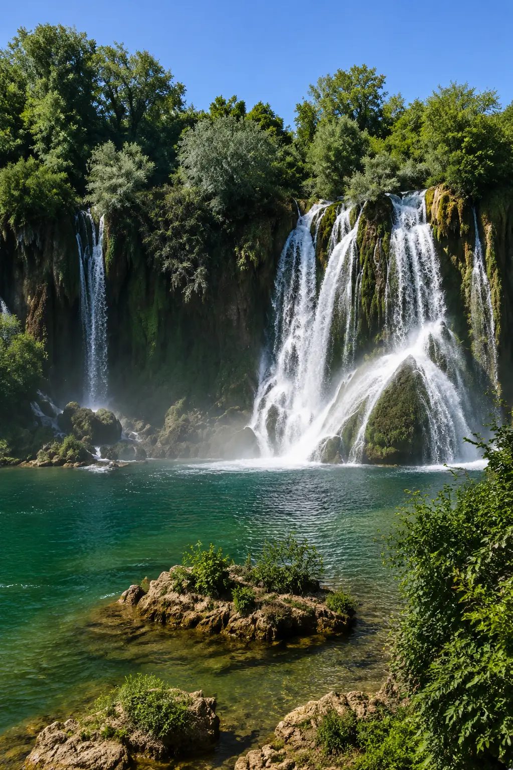 Kravice Şelaleleri: Trebižat Nehri üzerindeki yarım ay biçimli şelale ve turkuaz doğal havuz