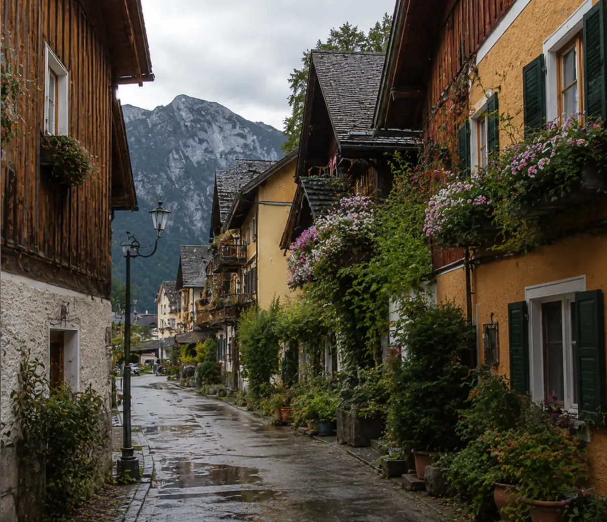 Hallstatt göl manzarası