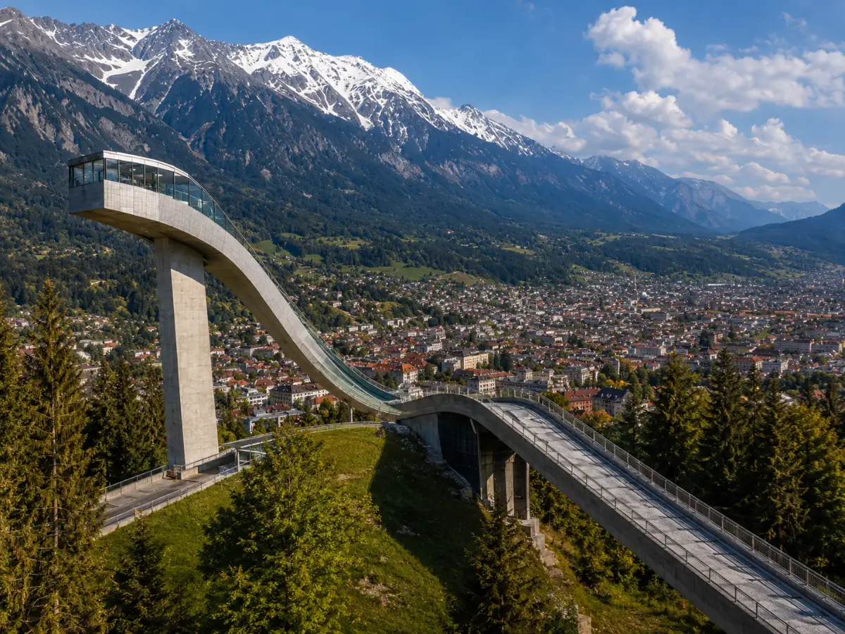 Innsbruck Bergisel ski atlama rampası panorama