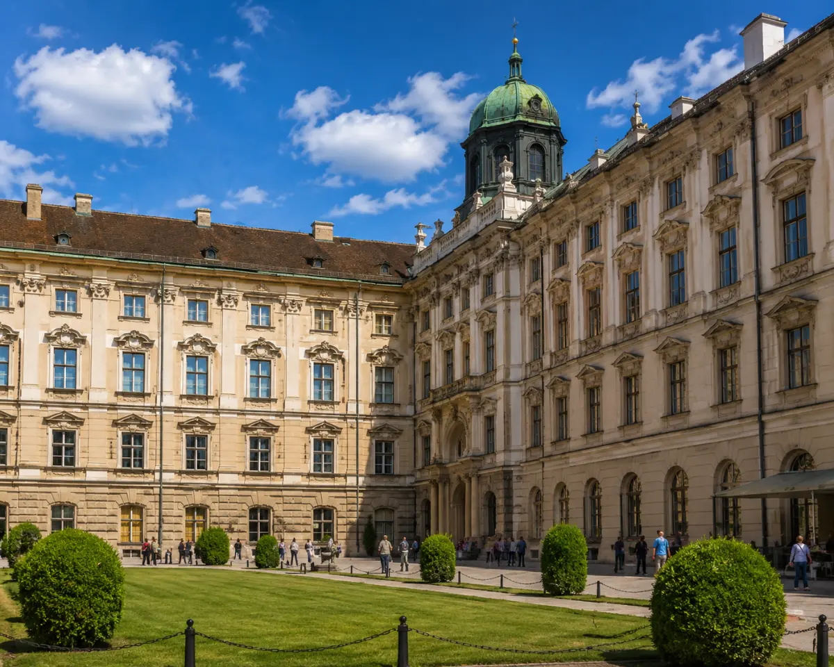 Innsbruck Hofburg sarayı iç avlu ziyaretçiler