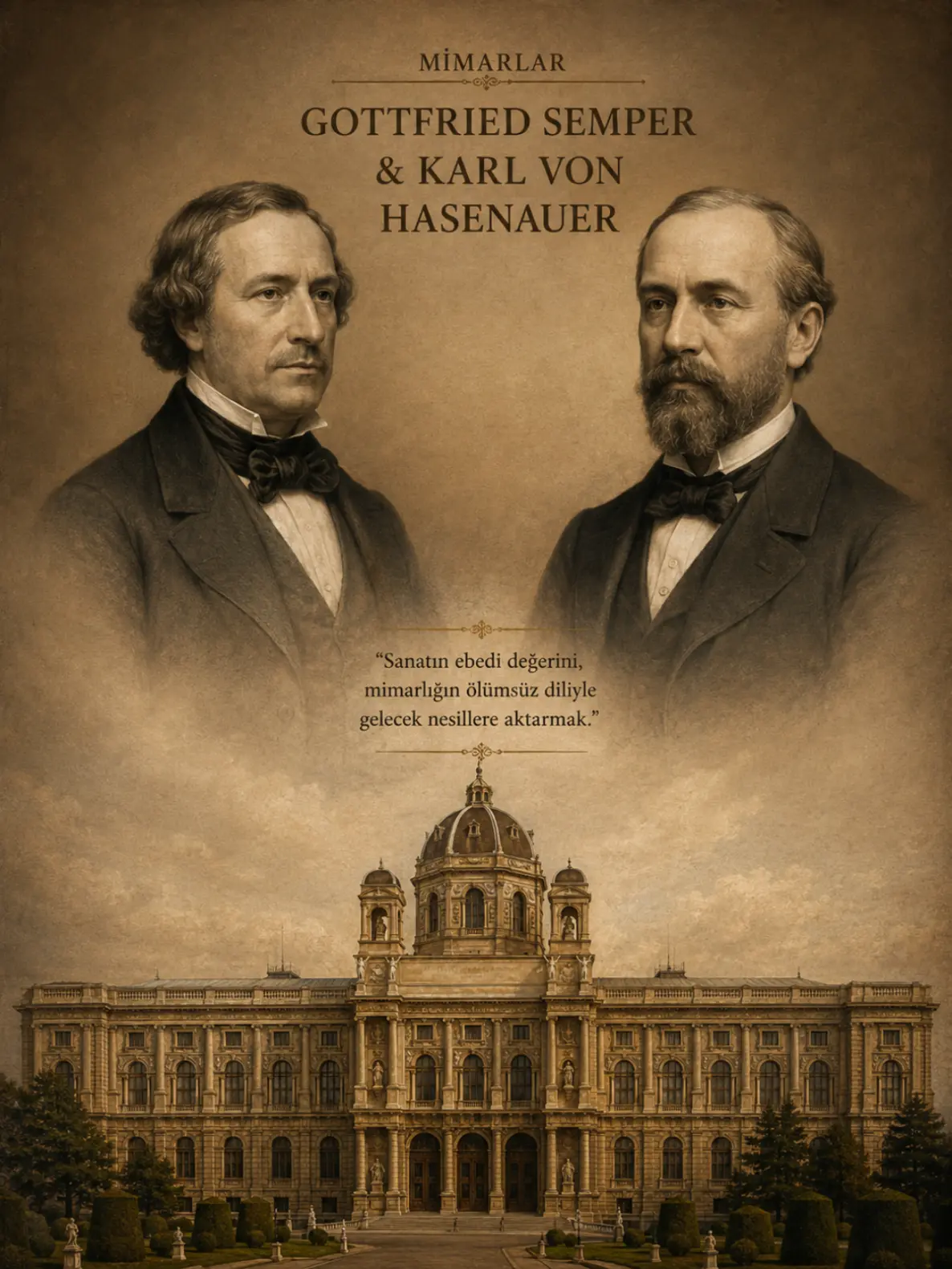 Gottfried Semper ve Karl von Hasenauer mimarlar