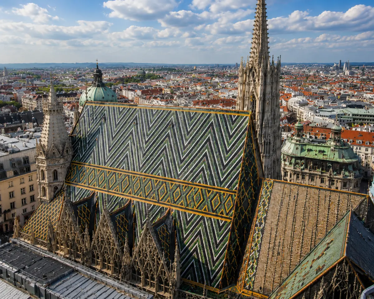 Stephansdom renkli kiremit çatısı